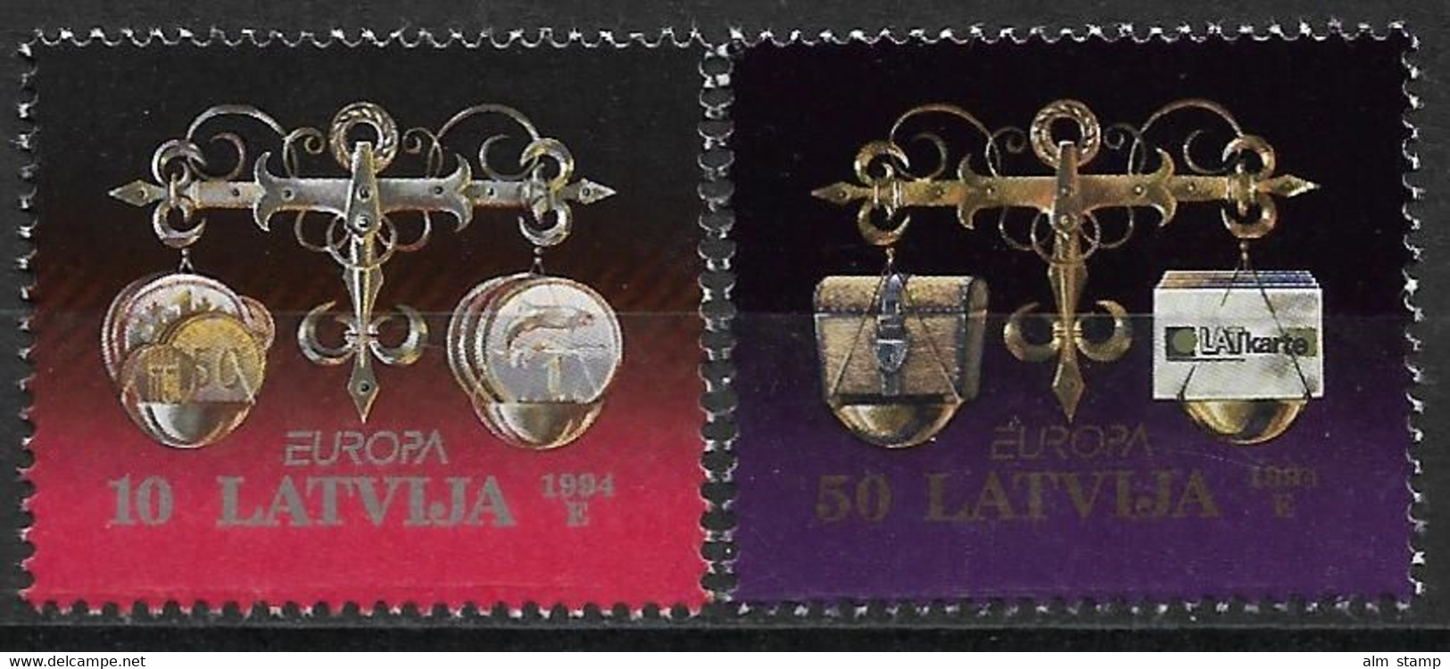 1994 Lettland   Mi. 376-7 ** MNH  Europa - 1994