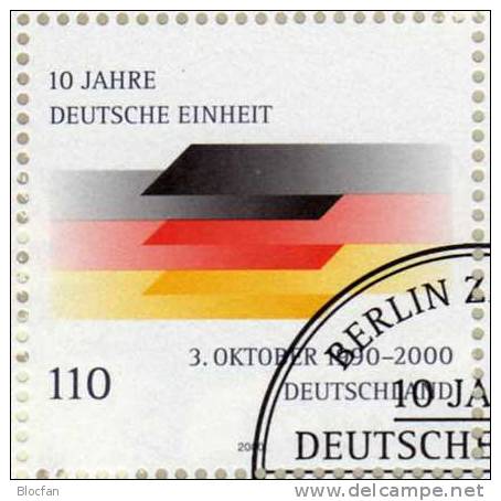Einheit Deutschland 2000 BUND 2142+10-Kleinbogen SST 12€ Flagge Bloque Hojas Bloc Sheet Flag M/s Sheetlet Bf BRD Germany - Autres & Non Classés