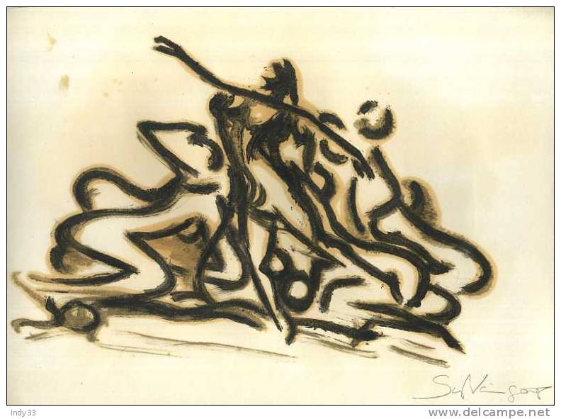 -  SYLVAIN GEORGES  . GROUPE FEMININ . HUILE SUR PAPIER SIGNE ET CONTRE SIGNE - Oelbilder