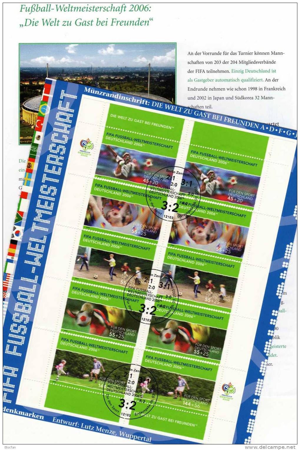 Fußball-WM 2006 1.Ausgabe BRD 2324/8 In 5 Paare SST 22€ Nationaltrikot Tor-Jubel Spieler Soccer Document Bf Germany - 2006 – Germany