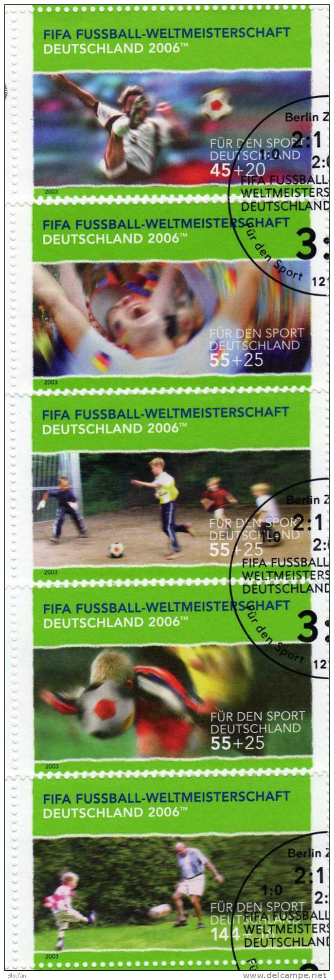 Fußball-WM 2006 1.Ausgabe BRD 2324/8 In 5 Paare SST 22€ Nationaltrikot Tor-Jubel Spieler Soccer Document Bf Germany - 2006 – Deutschland