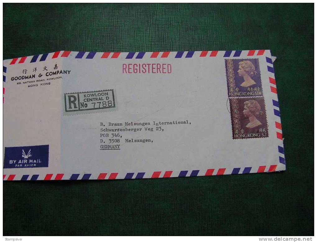 == Hong Kong R-cv. Kowloon To   Germany - Storia Postale