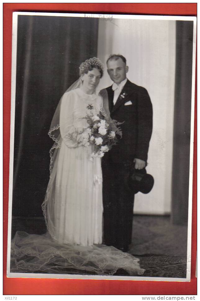 E1273 Carte-Photo, Mariage,Hochzeit,Wedding,Matrimonio. Non Circulé.Grand Format - Noces