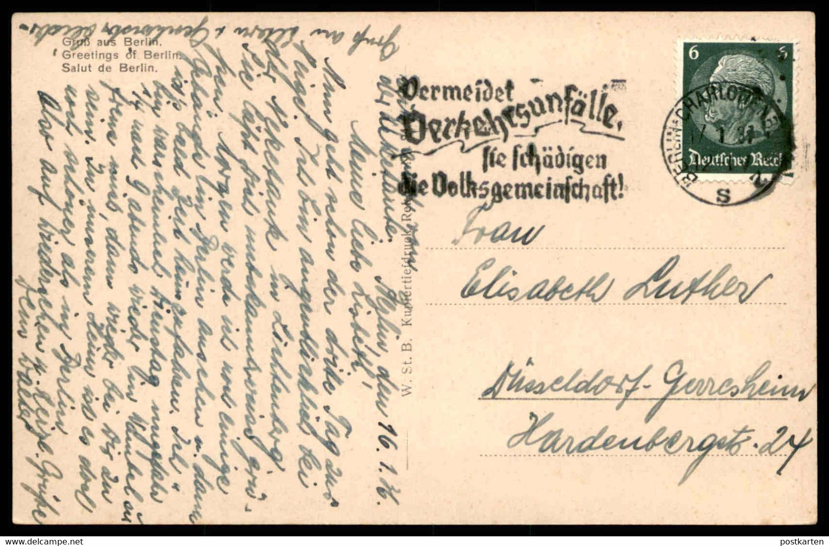 ALTE POSTKARTE GRUSS AUS BERLIN 1936 WAPPEN BRANDENBURGER TOR REICHSTAG SCHLOSS DOM FUNKTURM Ansichtskarte Cpa Postcard - Porte De Brandebourg