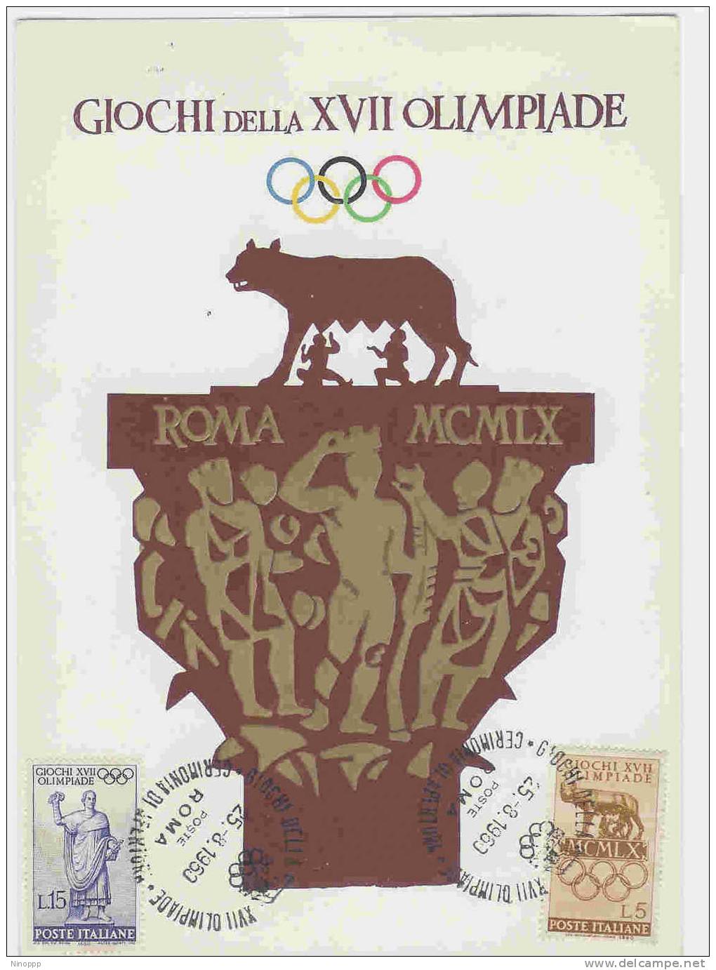 Italy-1960 Rome Olympic Games Opening Ceremony Souvenir Card - Estate 1960: Roma