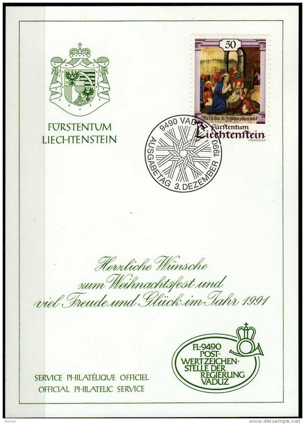 Neujahrs-Karte 1991-1996 Liechtenstein 5 Karten O 48€ Christmas Weihnachts-Krippe Madonna Relief Gedichte New Year Card - Collections
