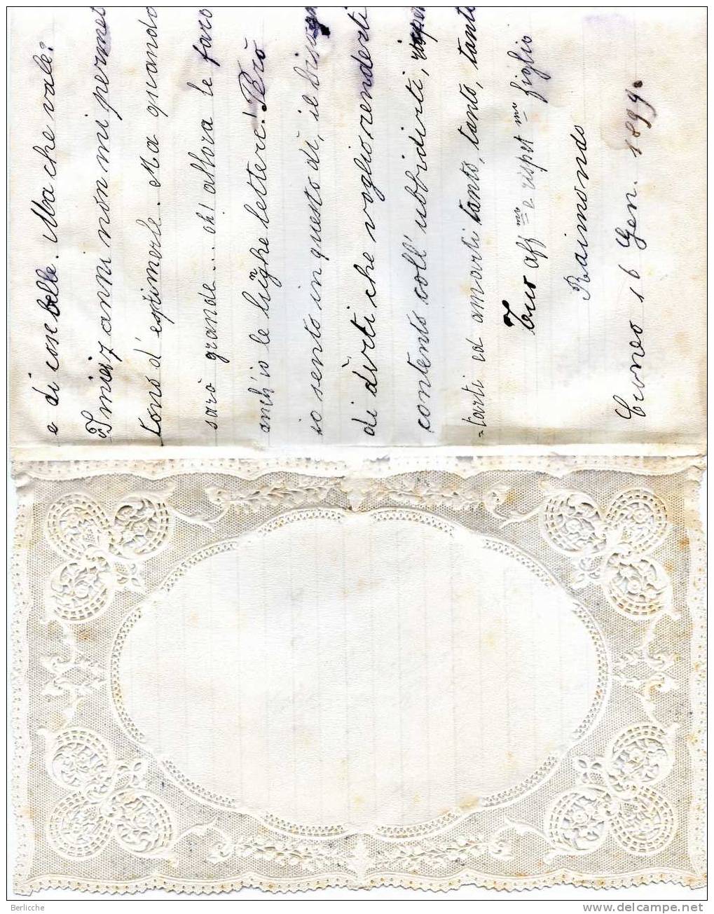 Letterina Di Natale Al Papà  1899 Petite Lettre De Voeux - Sin Clasificación