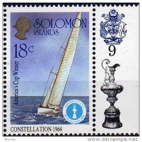 Segeljachten Yacht-Set 9 Segel-Regatta 1987 Salomonen-Inseln Aus 579-628 Im 5-ZD9 ** 4€ Cup On Sea From Solomon Islands - Autres & Non Classés