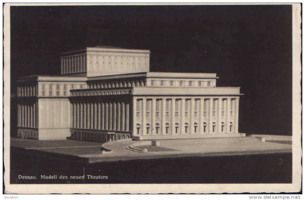 Germany-Carte Postale Circule 1938-Dessau-Modell Des Neuen Theaters-2/scans - Dessau