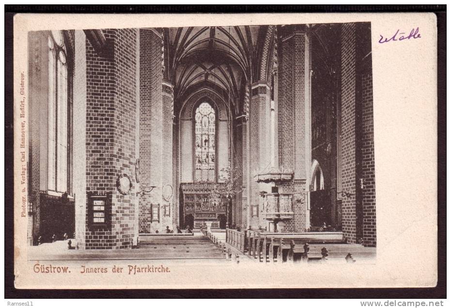 AK GÜSTROW - Inneres Der Pfarrkirche Ca. 1905 - Guestrow