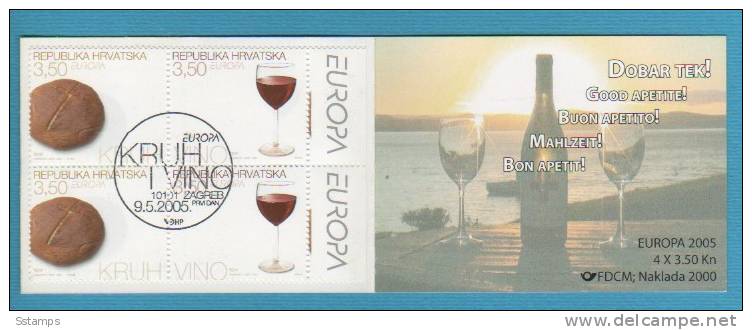 A-217  CROAZIA KROATIEN 2005  EUROPA  BOOKLET GASTRONOMIA  NEVER HINGED - 2005