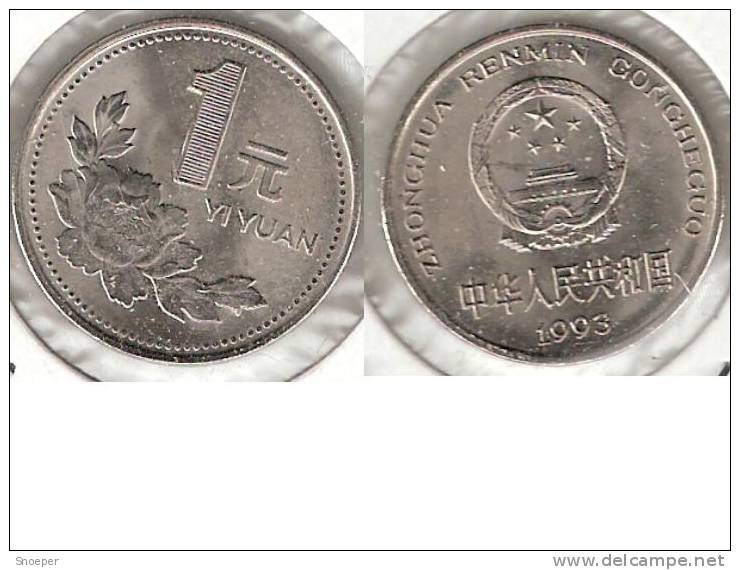 *China 1 Yuan 1993  Km 337  Unc  !!!  * - Cina