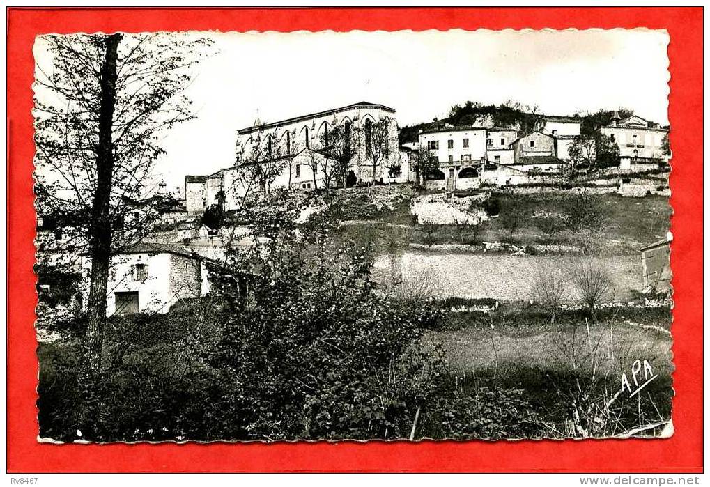 * MONTAIGU DE QUERCY-L´Eglise Et Le Vieux Château-1955(Maison à Gauche) - Montaigu De Quercy