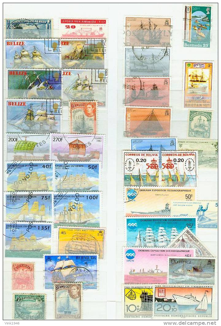 SHIPS/BOATS,LARGE COLLECTION 2500+ IN ALMOST NEW 32 BL. STOCKBOOK (L1025) - Maritime