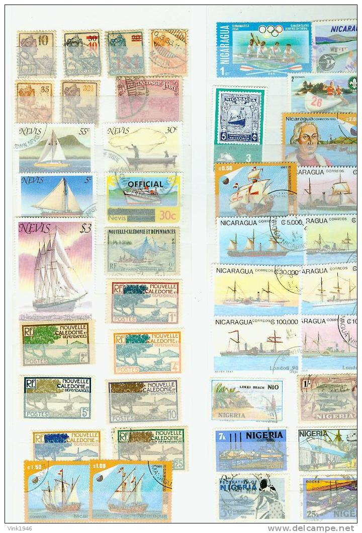 SHIPS/BOATS,LARGE COLLECTION 2500+ IN ALMOST NEW 32 BL. STOCKBOOK (L1025)