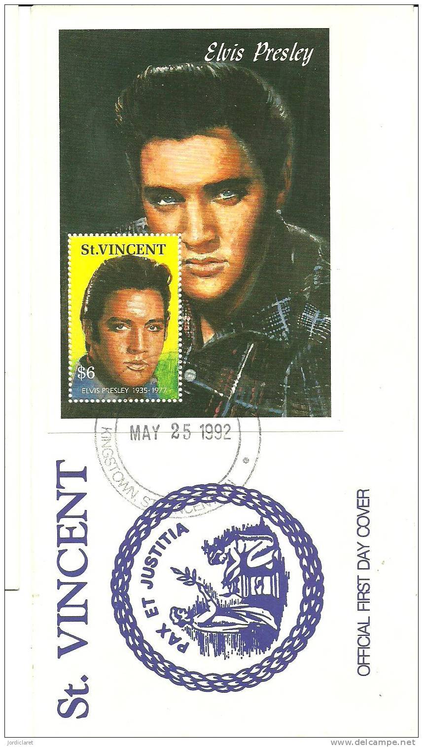 FDC ST.VICENT 1992 - Elvis Presley