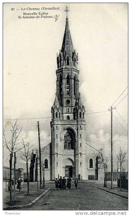 78  -   LE CHESNAY  ( VERSAILLES )  - Nouvelle Eglise St-Antoine-de-Padoue. -  BELLE  CARTE ANIMEE  - - Le Chesnay