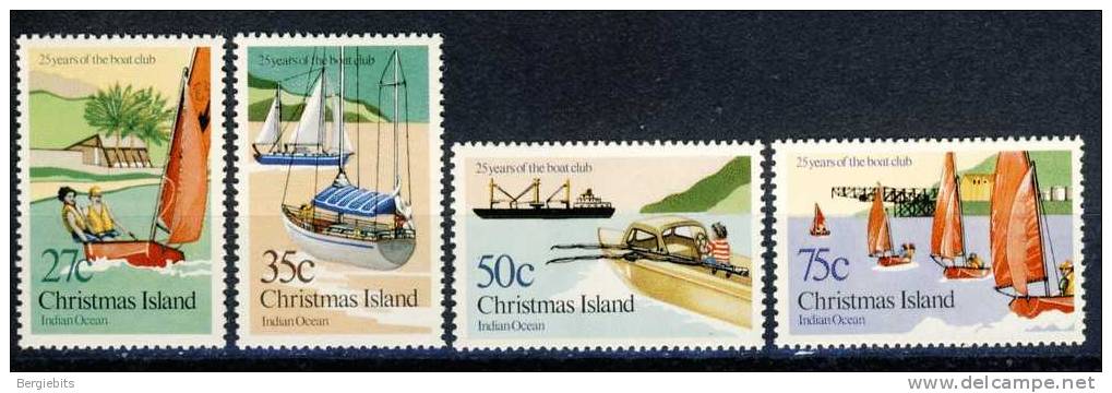 1983 Christmas Island Complete Set Of 4  MNH Stamps  "  25 Years Of The Boat Club   " - Christmaseiland