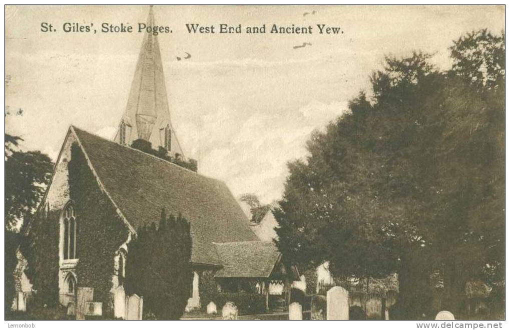 Britain United Kingdom - St. Giles, Stoke Poges, West End And Ancient Yew - Early 1900s Postcard [P1773] - Buckinghamshire