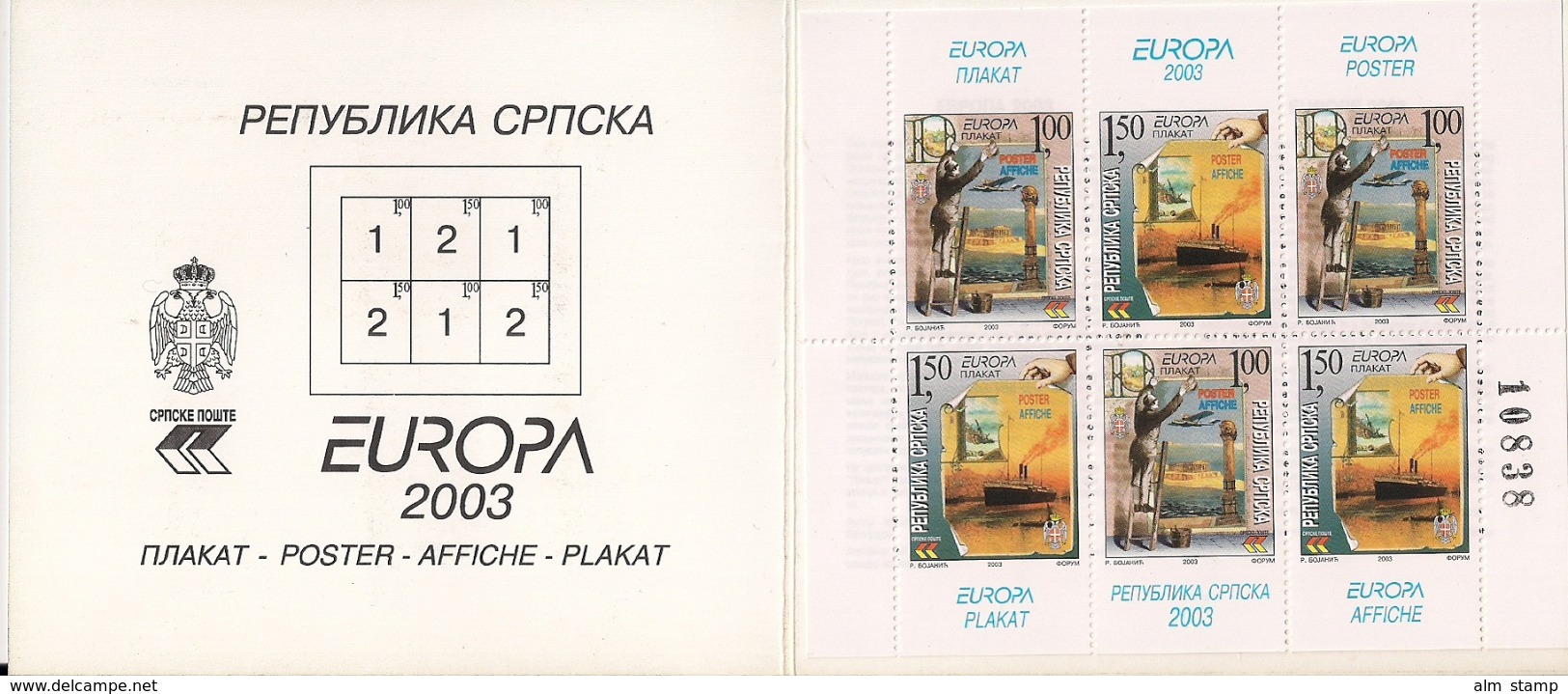 2003 BOSNIA REPUBLIKA SRPSKA BOOKLET Mi. MH 6   ** MNH  Europa - 2003