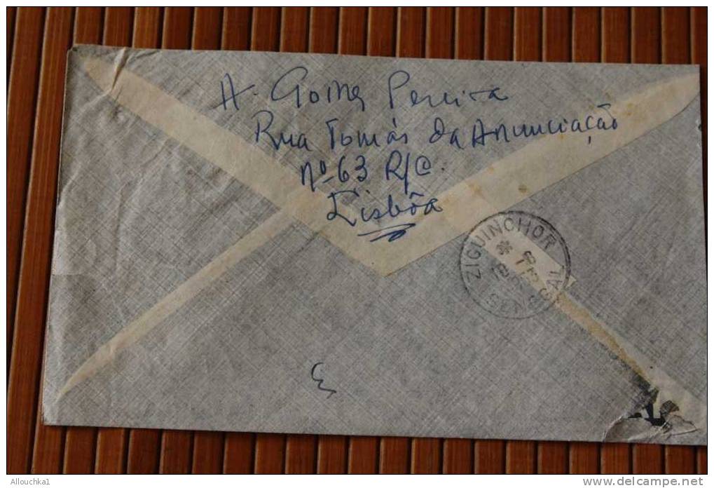 PORTUGAL  > LISBOA  1953 => SENEGAL A.O.F. AFRIQUE OCCIDENTALE FRANCAISE ZIGUINCHER CASAMANCE CARTA LETTRE LETTER - Covers & Documents