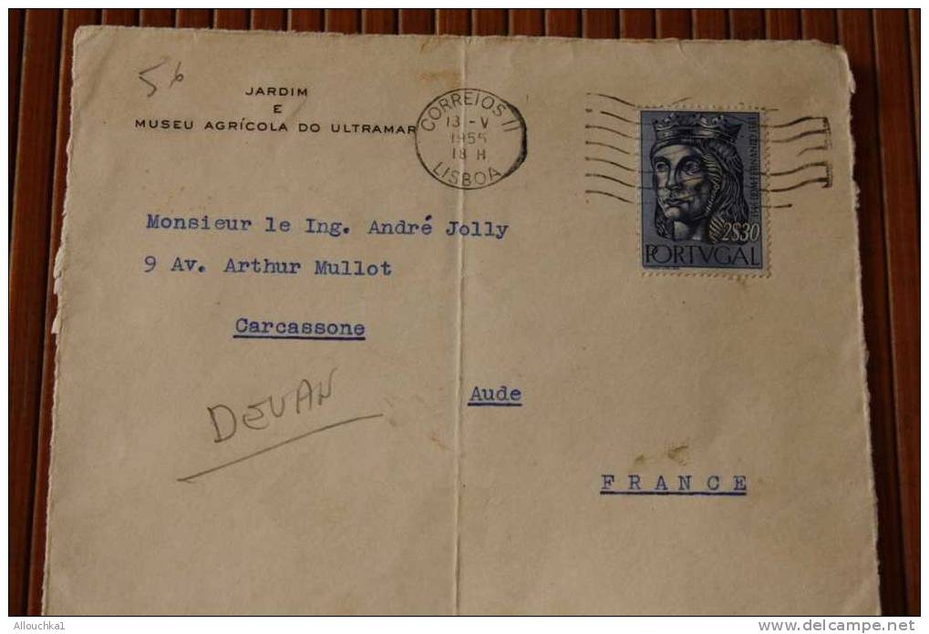 PORTUGAL > LISBOA  1956=> SENEGAL A.O.F. AFRIQUE OCCIDENTALE FRANCAISE ZIGUINCHER CASAMANCE CARTA A LETTRE LETTER >AVIAO - Cartas & Documentos