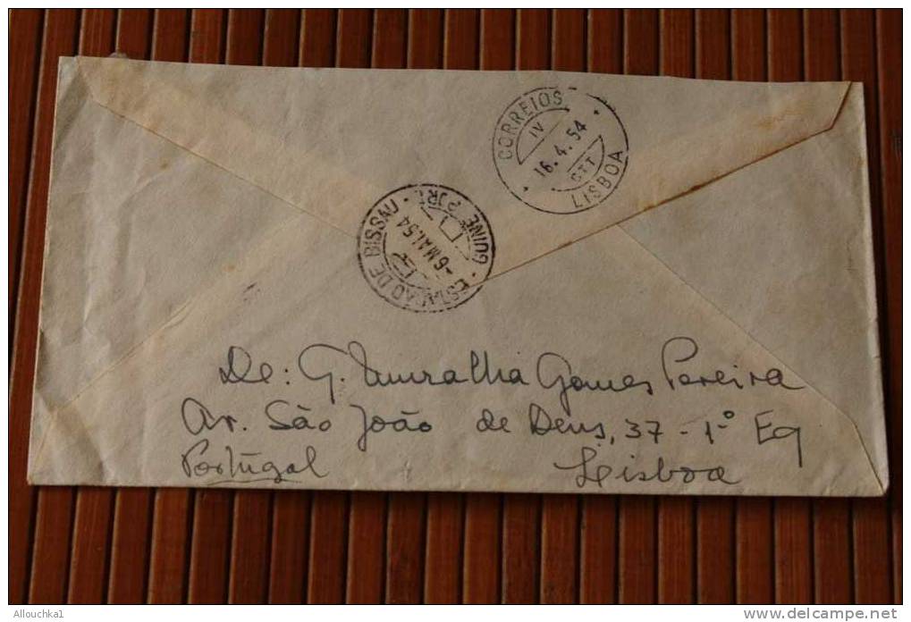 PORTUGAL > LISBOA  AREEIRO 1954=> SAO DOMINGOS GUINée PORTUGAISE CARTA  LETTRE  LETTER RECOMENDADOS - Cartas & Documentos