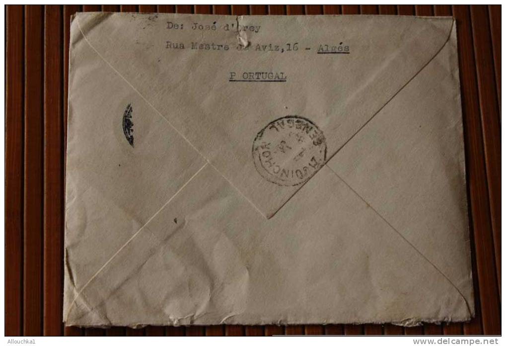PORTUGAL > Algés  AVIAO 1958=>SENEGAL A.O.F. AFRIQUE OCCIDENTALE FRANCAISE ZIGUINCHER CASAMANCE CARTA  LETTRE LETTER - Lettres & Documents