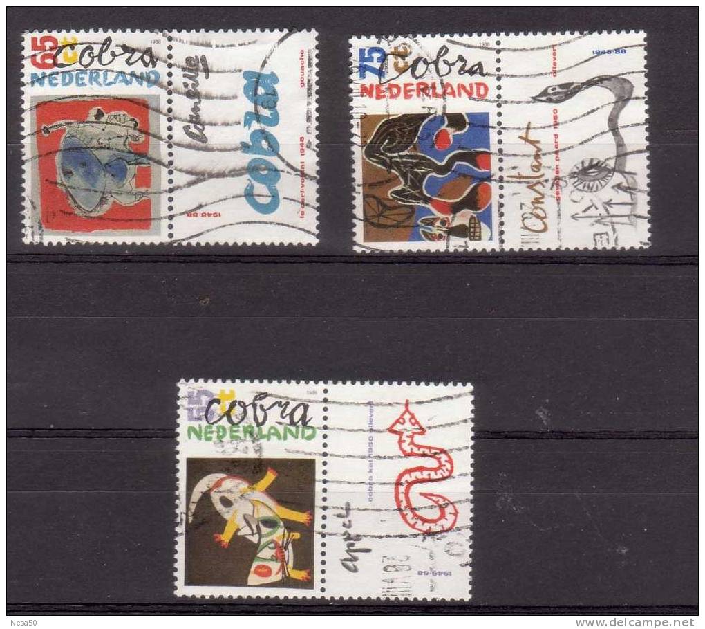 Nederland 1988 Kunst Cobra Nr 1408 Tm 1410 - Gebraucht