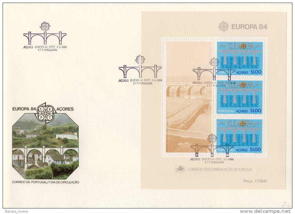 ACORES FDC MICHEL BL 5 EUROPA 1984 - 1984