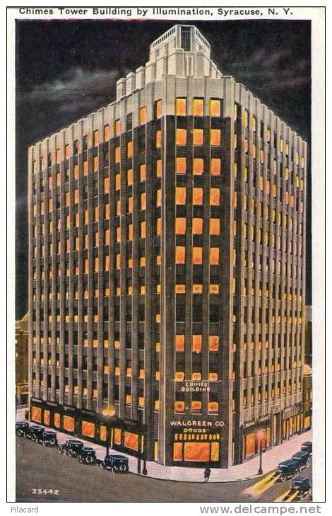 11502   Stati  Uniti  Syracuse N.Y.   Chimes Tower Building By Illumination  NV - Syracuse
