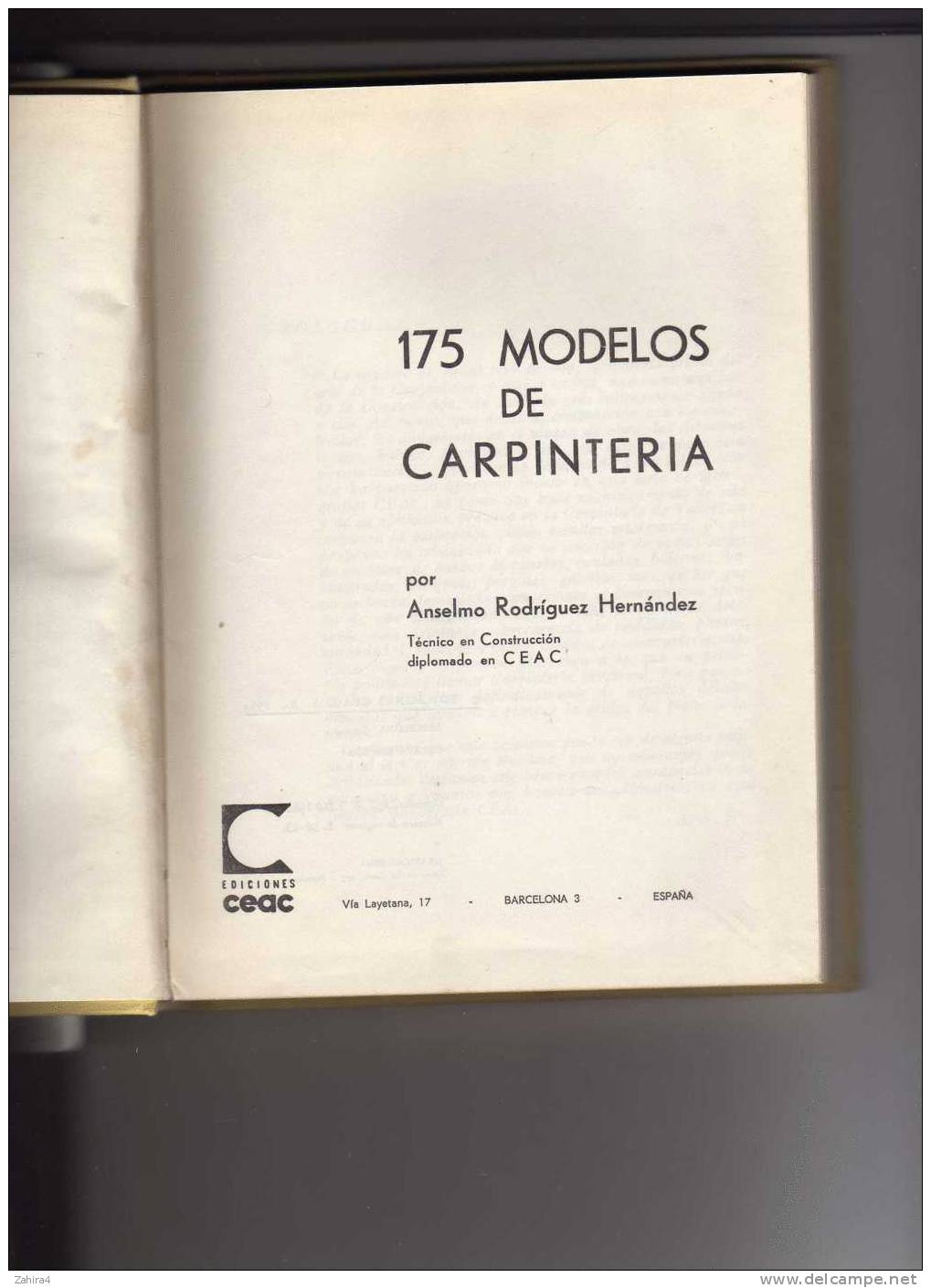 Carpinteria  -  175 Modelos Por Anselmo Rodriguez Hernandez - Monografias CEAC - Vita Quotidiana