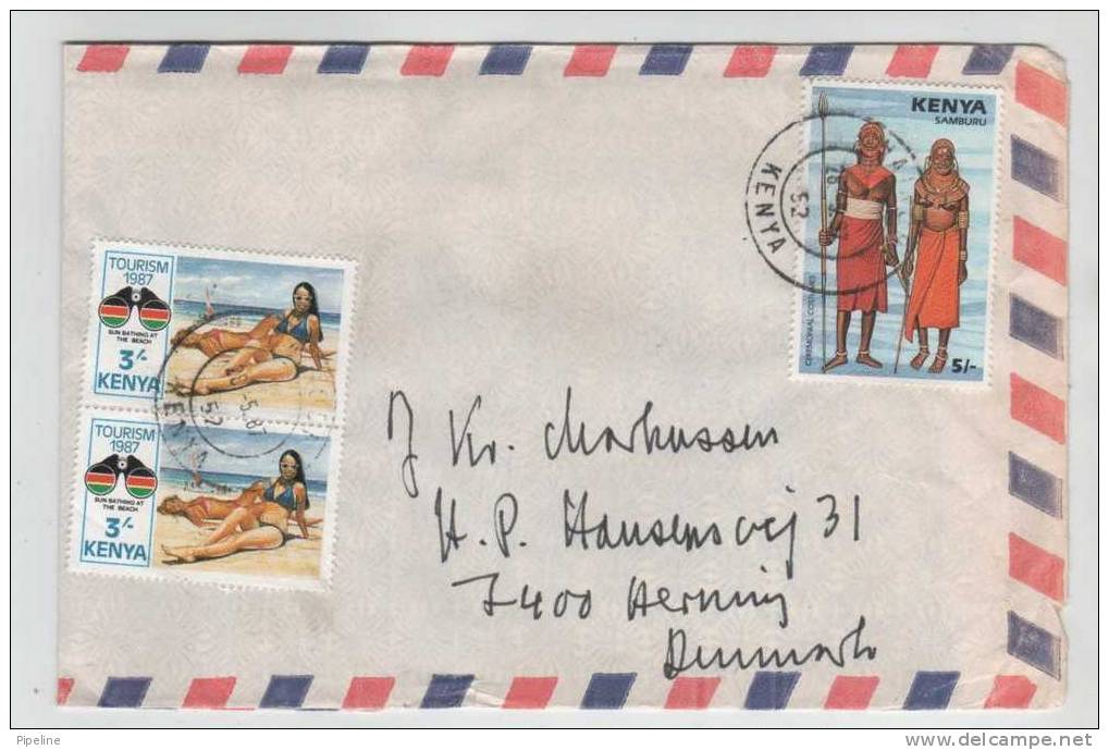Kenya Air Mail Cover Sent To Denmark 28-5-1987 - Kenya (1963-...)