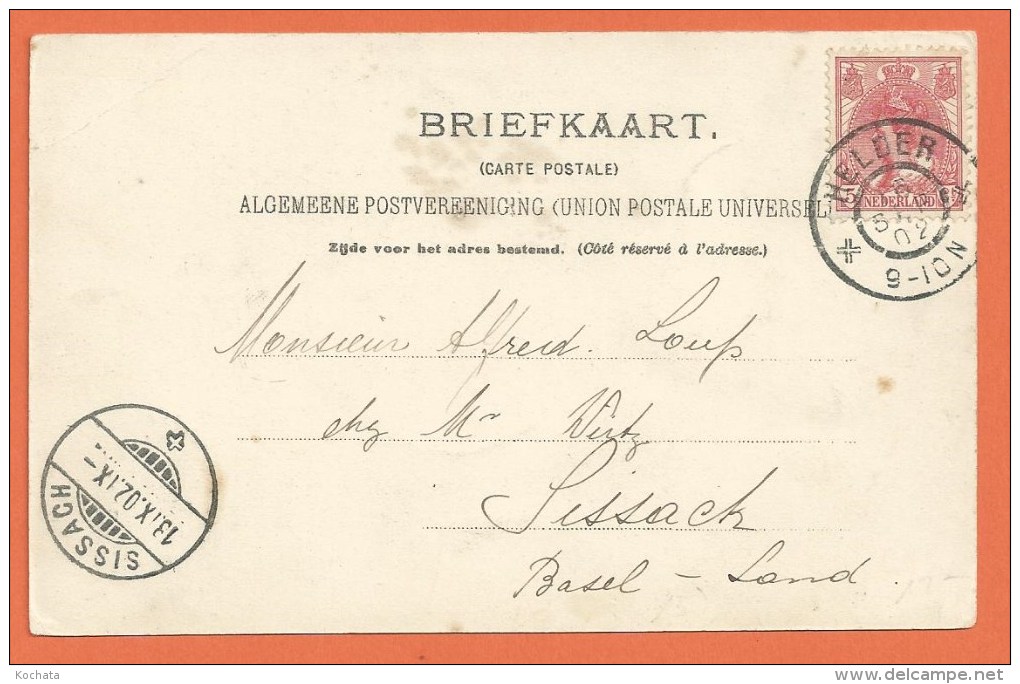 C228, H.M. Koningin Wilhelmina Op Het Loo Na Haar Herster, Nederland, Précurseur, Circulée 1902 Helder Vers Sissach - Familias Reales
