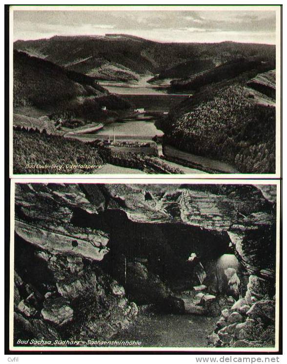 GERMANY - TWO POSTAL CARDS - LOWER SAXONY - LANDSCAPE And CAVE - Oberharz