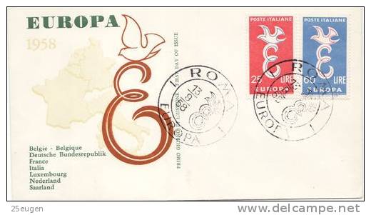 ITALY 1958 EUROPA CEPT FDC - 1958