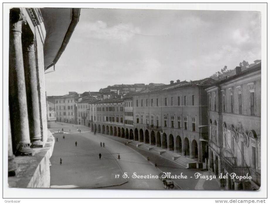 SAN SEVERINO MARCHE, PIAZZA DEL POPOLO, B/N, VG 1954   **** - Macerata