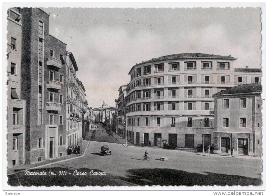 MACERATA, CORSO CAVOUR, B/N, VG 1954   **** - Macerata