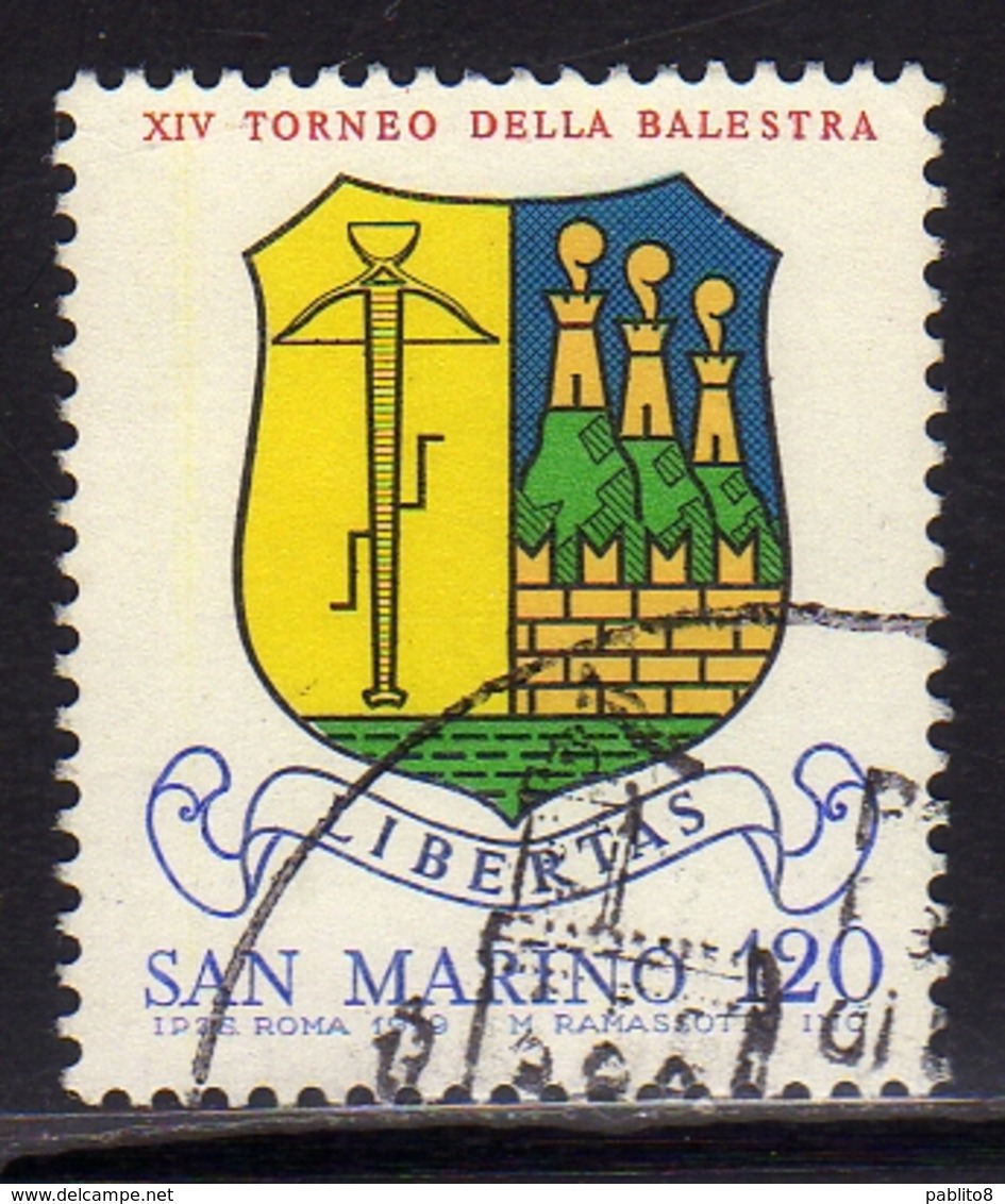 REPUBBLICA DI SAN MARINO 1979 TORNEO DELLA BALESTRA LIRE 120 USATO USED OBLITERE' - Oblitérés