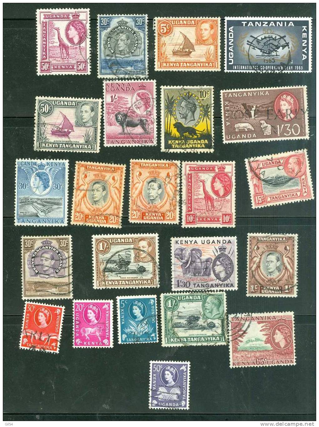 Lot De 23 Timbres Du , KENYA, UGANDA & TANGANYIKA , Oblitérés - Aw48 - Kenya, Uganda & Tanganyika