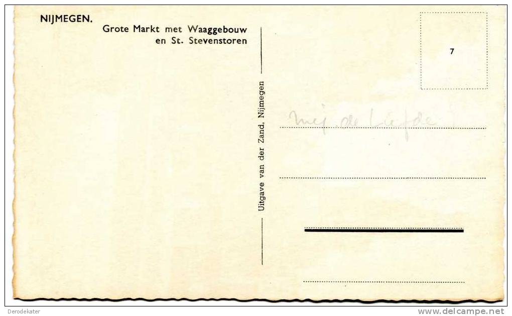 Nijmegen. Grote Markt Met Waaggebouw En St.Stevenstoren.Van Der Zand.7. Ongelopen - Nijmegen