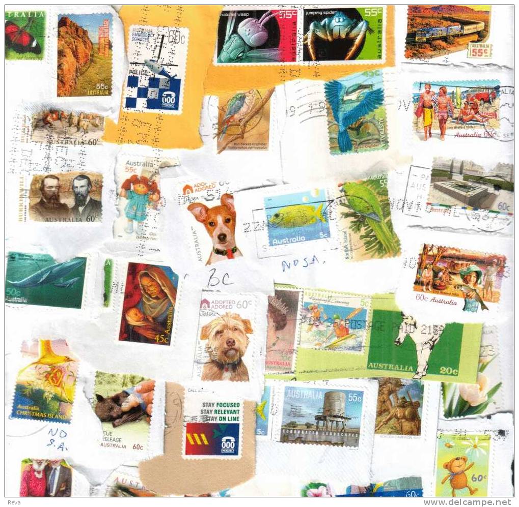 AUSTRALIA LOT50 MIXTURE OF 50+ USED STAMPS SOME NEWEST 2010 ISSUES BIRD BUTTERFLY ETC.READ DESCRIPTION!! - Lots & Kiloware (mixtures) - Max. 999 Stamps