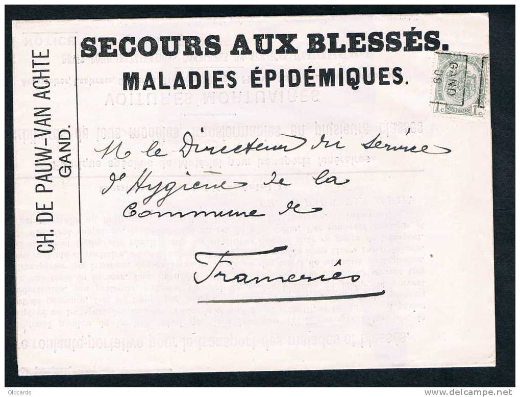 Belgique 1909 Imprimé Illustré "SECOURS AUX BLESSES" Affr. N°81 Préo GAND/09 - Autres & Non Classés
