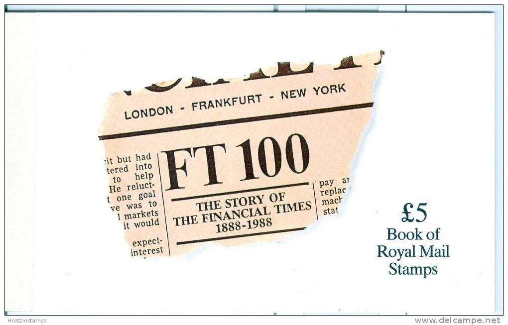 G.B.: 1988  ´The Story Of The Financial Times´    Stamp Booklet  SG DX9 - Carnets