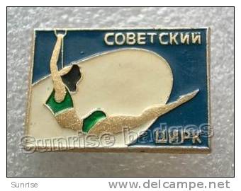 Circus: Gymnast Pretty Woman / Old Soviet Badge _36_ci3591 - Other & Unclassified
