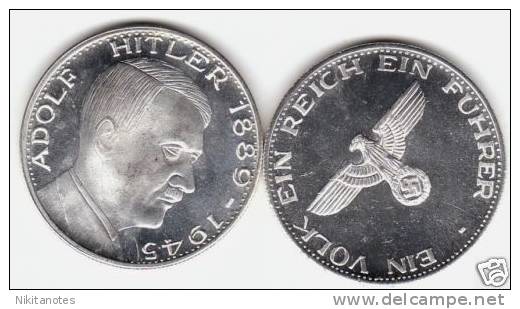 GERMANIA Adolf Hitler WWII Coin Medal Eagle GERMANY - Militaire Muntslagen-Tweede Wereldoorlog