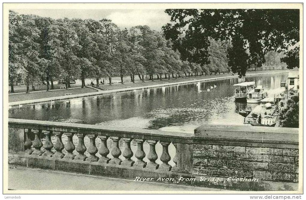 Britain United Kingdom - River Avon From Bridge, Evesham - Old Real Photo Postcard [P1798] - Altri & Non Classificati