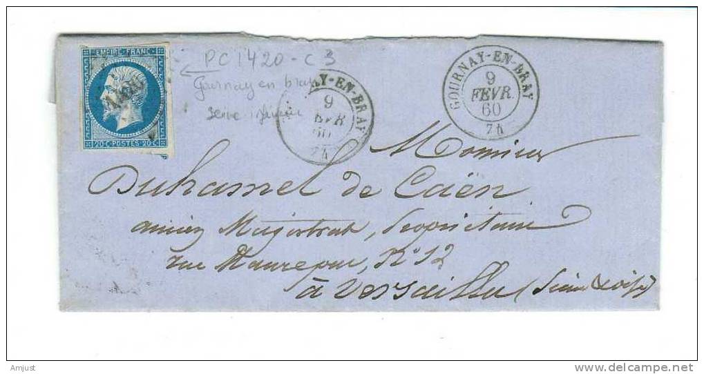 Lettre Pour Versailles - 1853-1860 Napoleon III