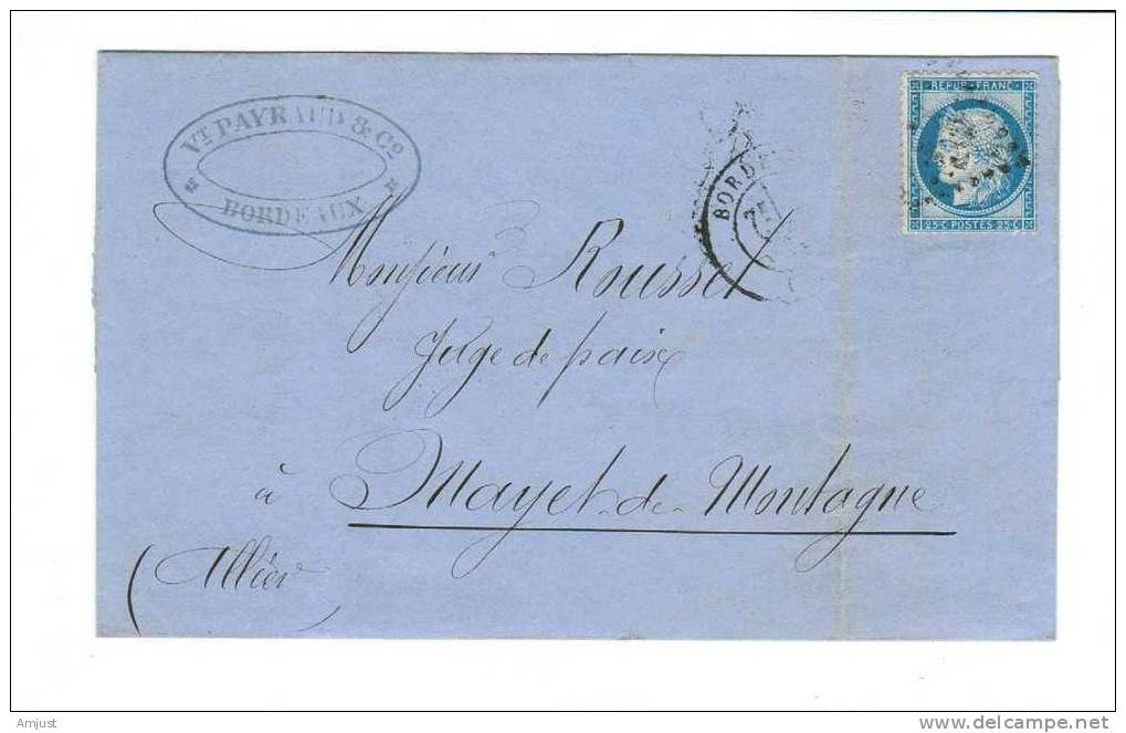 Lettre Pour Mayet De Montagne - 1871-1875 Ceres