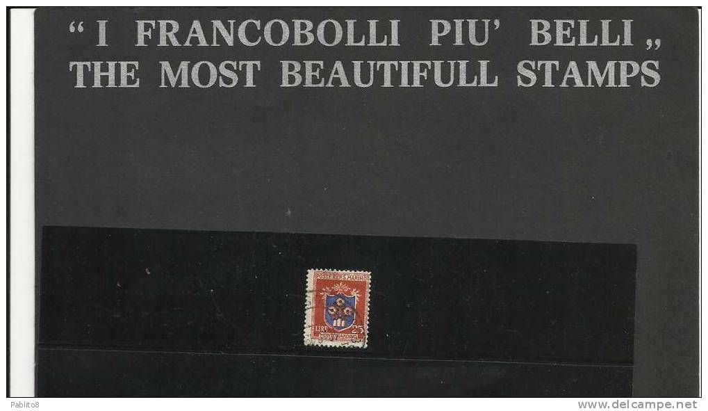 SAN MARINO 1945-46 STEMMI L. 25 TIMBRATO - Used Stamps